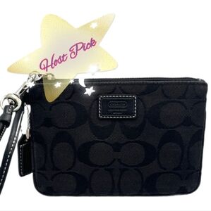 🖤 HOST PICK 💕 Vintage Y2K Coach Black on Black Small Signature Skinny Wristlet